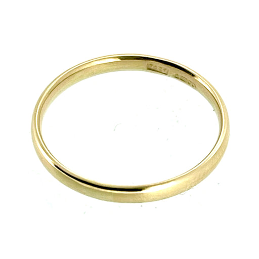 9ct Yellow Gold 2mm x 1mm Oval Court Wedding Ring