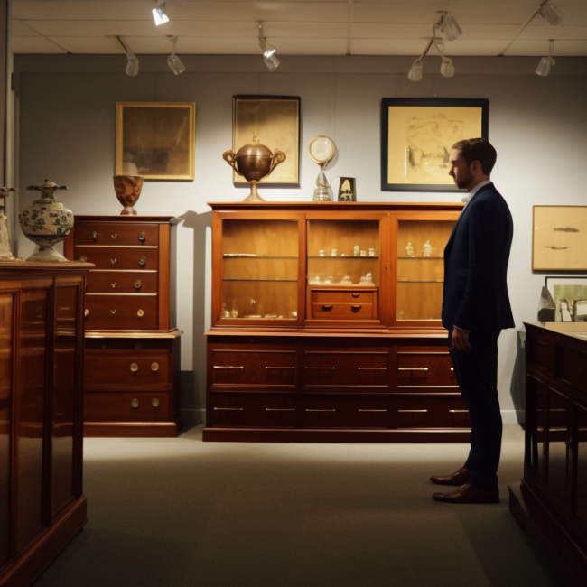 A picture of a customer exploring Roberts & Co's collection