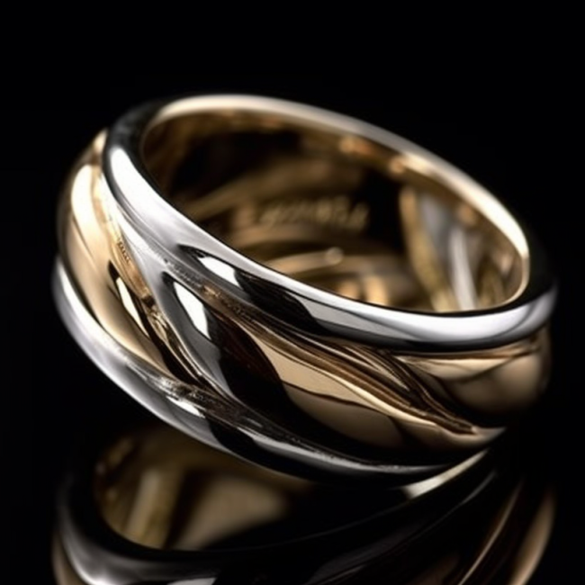 A stunning, modern gold and platinum jewelry piece by Roberts & Co