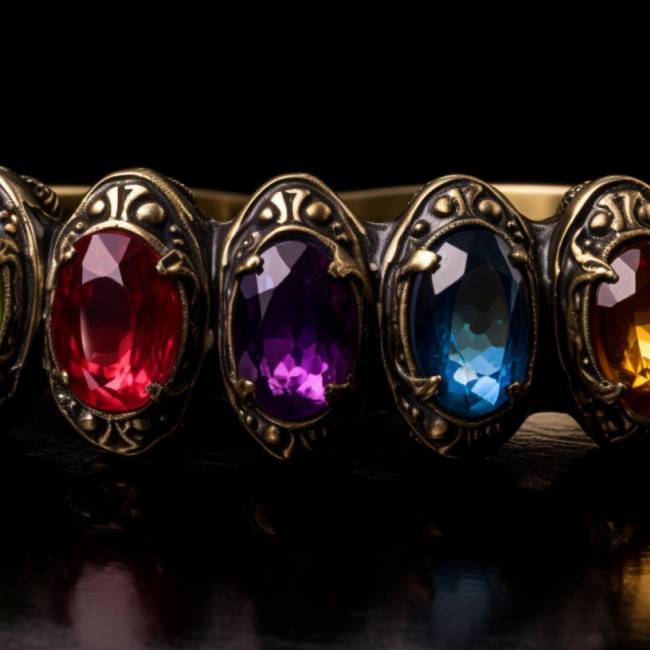Victorian acrostic ring with multiple gemstones