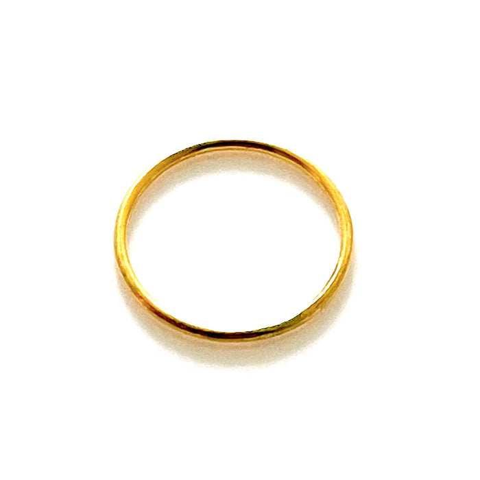 18ct Gold Plated Sterling Silver Vermeil 1.2mm Halo Band Ring | Refined Style