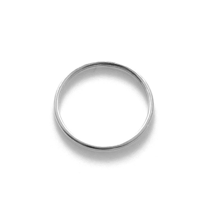 Slim 1.2mm Round Halo Band Sterling Silver Ring - Sleek Elegance for All Occasions