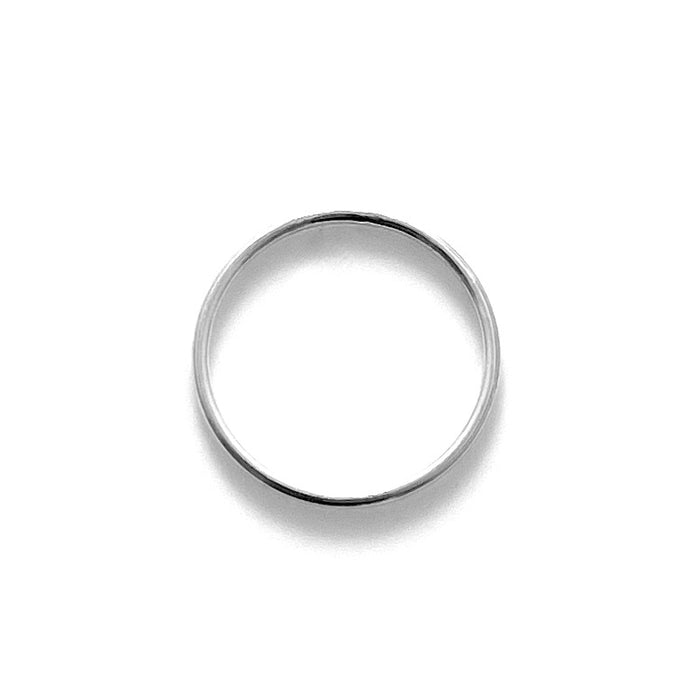 Slim 1.2mm Round Halo Band Sterling Silver Ring - Sleek Elegance for All Occasions