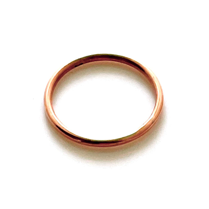 1.5mm 18ct Rose Gold Plated Sterling Silver Round Halo Profile Ring | Roberts & Co