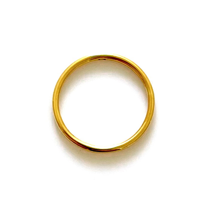 1.5mm 18ct Gold Plated Sterling Silver Round Halo Profile Ring | Roberts & Co