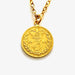 1873 Victorian British Three Pence Coin 18ct Gold Plated Sterling Silver Pendant