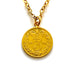1874 Victorian British Three Pence Coin 18ct Gold Plated Sterling Silver Pendant