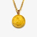 Close-up of 1878 Victorian British Three Pence Coin in Gold Plated Silver Pendant