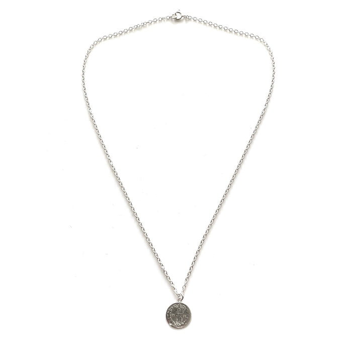 Elegant 1882 British Coin Pendant and Necklace in Sterling Silver