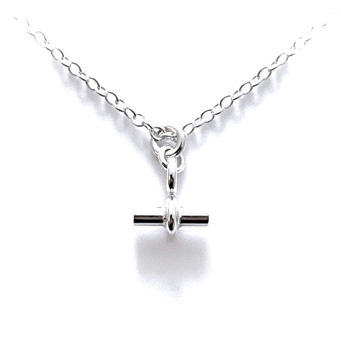 Teeny Tiny T-Bar Pendant Necklace | 1cm Sterling Silver Elegance