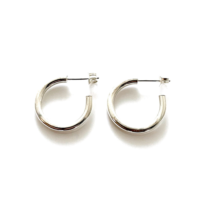 20mm Solid Sterling Silver Hoops - Cultural Continuum 2.5mm | Roberts & Co