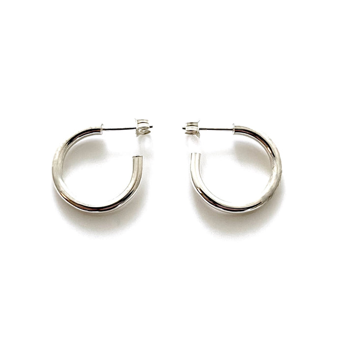 20mm Solid Sterling Silver Hoops - Cultural Continuum 2.5mm | Roberts & Co