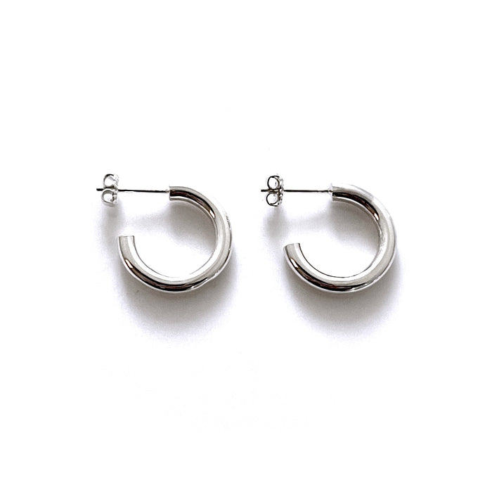 3mm Solid Sterling Silver 20mm Hoop Earrings - Classic Centuries | Roberts & Co