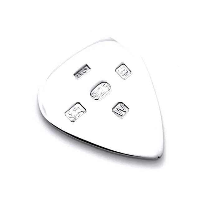 Feature Hallmarked Sterling Silver Jazz Guitar Pick Plectrum by Roberts & Co London