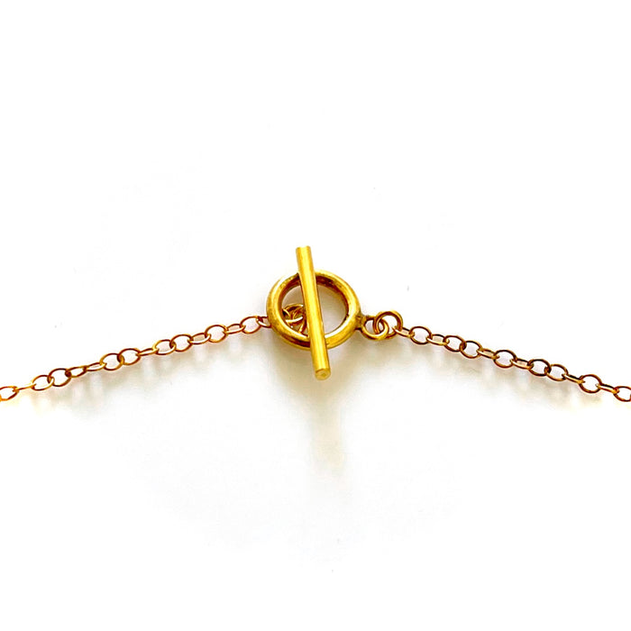18ct Gold-Plated Sterling Silver Love Knot Necklace - 10mm x 1mm Rings - Toggle Clasp