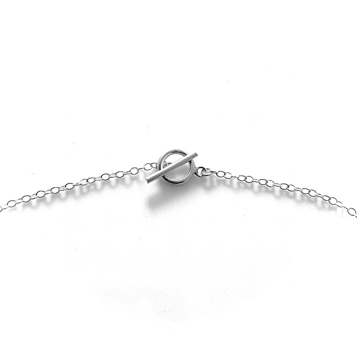 Sterling Silver Karma Ring Pendant Necklace - 10mm x 1mm Halo Ring - Cable Chain