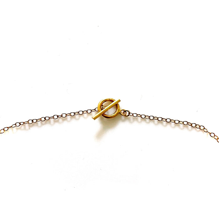 18ct Gold-Plated Sterling Silver Karma Ring Pendant Necklace - 10mm x 1mm Halo Ring - Cable Chain