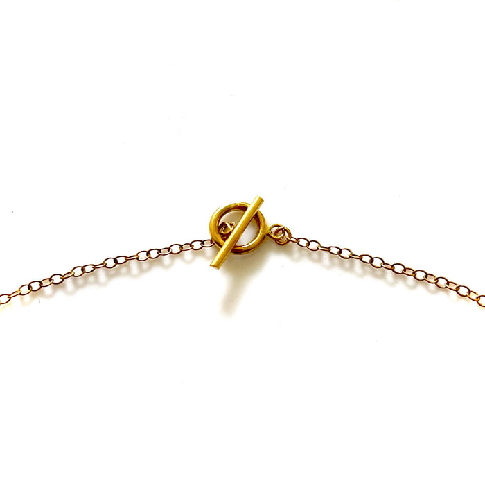 18ct Gold-Plated Sterling Silver Karma Ring Pendant Necklace - 10mm x 1mm Halo Ring - Cable Chain