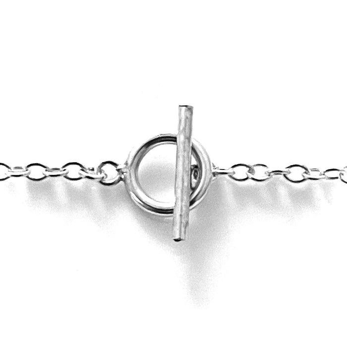 Sterling Silver Bracelet with 3cm T Bar Charm and Oval Link Chain