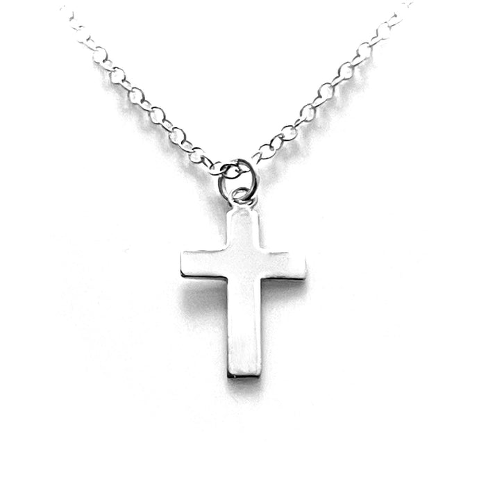 Sterling Silver Compact Cross Pendant Necklace | Stylish for Every Occasion | 21mm x 12mm