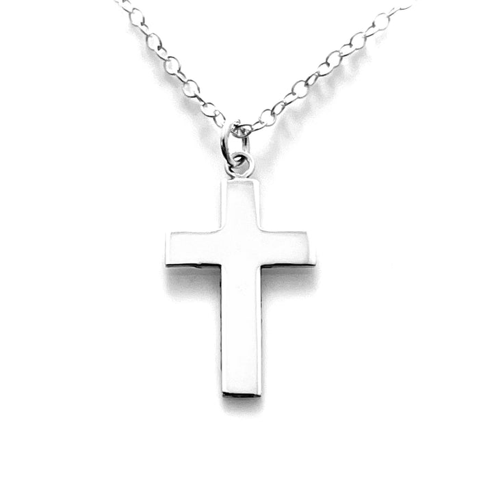 Timeless Classic Sterling Silver Cross Pendant Necklace | 25mm x 14mm