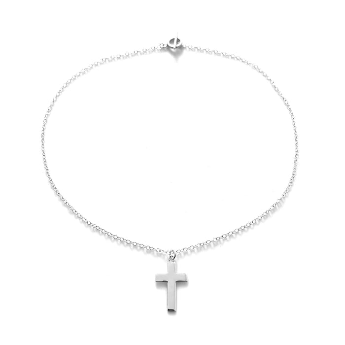 Timeless Classic Sterling Silver Cross Pendant Necklace | 25mm x 14mm