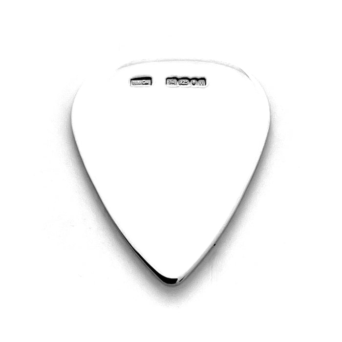 Sterling Silver Jazz Guitar Pick Plectrum - Handmade Collectible by Roberts & Co London