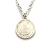 Authentic 1883 British coin necklace in sterling silver, showcasing classic charm