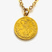 Elegant 1883 Victorian British three pence coin pendant and 18ct gold plated sterling silver necklace
