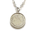 Graceful 1884 Victorian British three pence coin pendant with sterling silver necklace