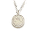 Genuine 1884 Victorian three pence coin pendant complemented by a sophisticated sterling silver chain
