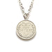 Genuine 1885 Victorian three pence coin pendant accentuated by a refined sterling silver chain