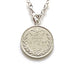 Stunning 1885 Victorian British three pence coin pendant with sterling silver necklace