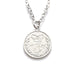 Genuine 1886 Victorian three pence coin pendant paired with a sophisticated sterling silver chain