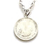 Authentic 1886 British coin necklace in sterling silver, exuding classic elegance