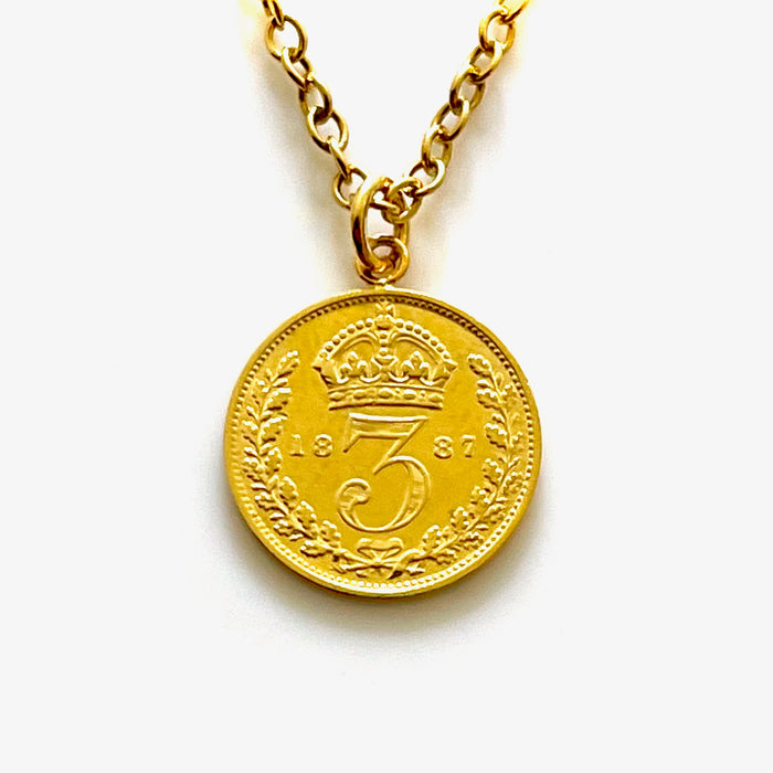 Roberts & Co 18ct Gold Plated Sterling Silver Victorian Coin Necklace
