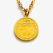 1888 Victorian British three pence coin in 18ct gold plated pendant