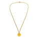 Vintage-inspired 18ct gold plated sterling silver pendant featuring 1889 three pence coin