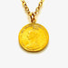 Roberts & Co 18ct gold plated 1889 British coin pendant and necklace