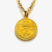 Luxurious 1889 Victorian three pence coin pendant necklace in 18ct gold plated sterling silver