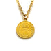 Elegant 18ct gold plated 1889 Victorian three pence coin pendant by Roberts & Co
