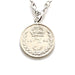 1890 British Three Pence Coin Sterling Silver Necklace