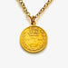 Elegant 1890 Victorian British three pence coin pendant with 18ct gold plated sterling silver necklace