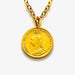 Authentic 1891 British coin necklace in 18ct gold plated sterling silver, showcasing Old Money refinement
