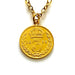 Elegant 1892 Victorian British three pence coin pendant on 18ct gold plated sterling silver necklace