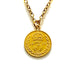 Genuine 1892 Victorian three pence coin pendant with a luxurious 18ct gold plated sterling silver chain