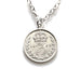 Sterling silver necklace with 1893 Victorian British three pence coin pendant