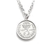 Genuine 1893 Victorian three pence coin pendant on a silver chain