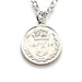 Elegant 1895 Victorian British three pence coin pendant on sterling silver necklace
