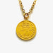 Genuine 1895 Victorian three pence coin pendant with a beautiful 18ct gold plated sterling silver chain